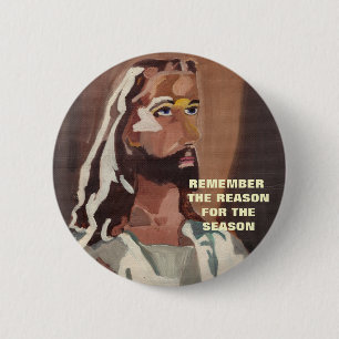 Badge Rond 5 Cm LA RAISON DE LA SAISON, bouton de JÉSUS