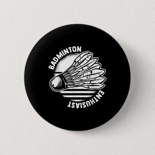 Badge Rond 5 Cm La raquette de badminton Shuttle pour les passionn