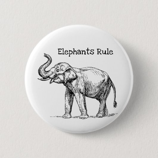 Badge Rond 5 Cm La règle des éléphants (Devant)