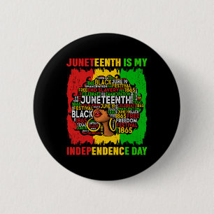 Badge Rond 5 Cm La Reine Afro Femme Junetten Est Mon Jour De L'Ind