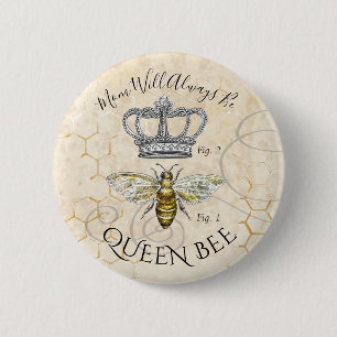 Badge Rond 5 Cm La Reine des abeilles