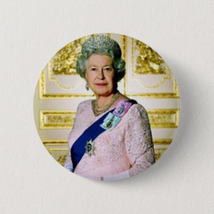 Badge Rond 5 Cm La Reine Elizabeth