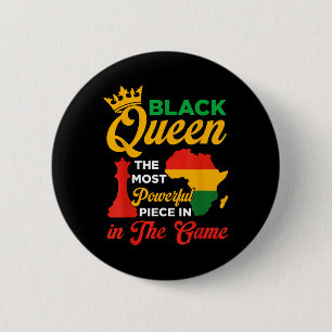 Badge Rond 5 Cm La Reine Noire Échecs Puissant Pièce Dans Le Jeu J
