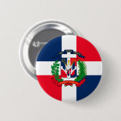 Badge Rond 5 Cm La République Dominicaine (Devant & derrière)
