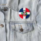 Badge Rond 5 Cm La République Dominicaine (En situation)
