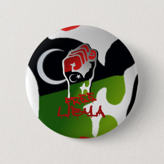 Badge Rond 5 Cm La résistance libre de la Libye a soulevé le poing