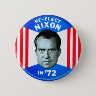 Badge Rond 5 Cm La rétro politique vintage de kitsch réélit Nixon