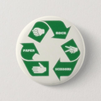 Badge Rond 5 Cm La roche Scissors~ de papier réutilisent ! Bouton