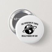Badge Rond 5 Cm La Rotation De La Terre (Devant & derrière)