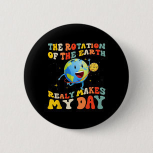 Badge Rond 5 Cm La Rotation Du jour des terres De La Terre Fait De