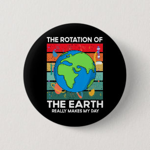 Badge Rond 5 Cm La Rotation Scientifique Drôle De La Terre Fait De