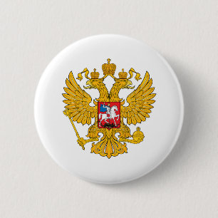 Badge Rond 5 Cm La Russie deux a dirigé Eagle