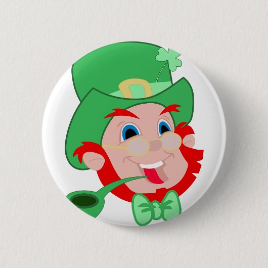 Badge Rond 5 Cm la Saint-Patrick, bouton 🍀 (Devant)