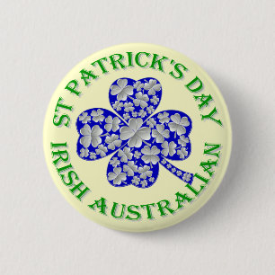 Badge Rond 5 Cm La Saint Patrick d'Australie irlandaise