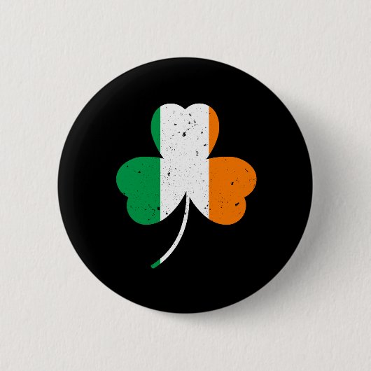 Badge Rond 5 Cm La Saint Patrick, Shamrock irlandaise (Devant)