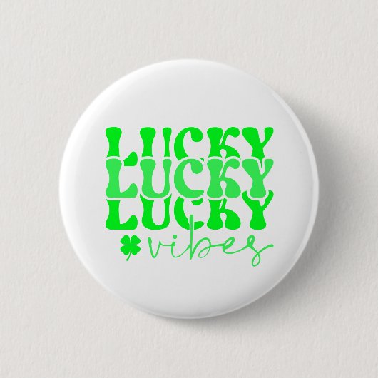 Badge Rond 5 Cm La Saint-Patrick vert chanceux stylé (Devant)