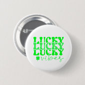 Badge Rond 5 Cm La Saint-Patrick vert chanceux stylé (Devant & derrière)