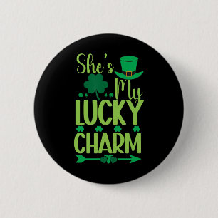 Badge Rond 5 Cm La Saint-Patrick Vert Irlandais Elle Est Mon Porte