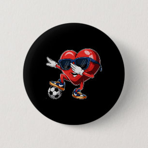 Badge Rond 5 Cm La Saint-Valentin Cœur Dabbing Cœur Joueur Footbal