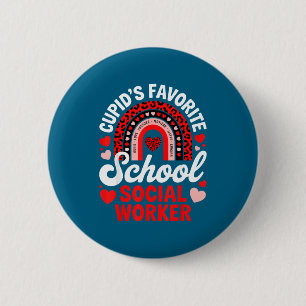 Badge Rond 5 Cm la Saint-Valentin de la travailleuse sociale scola