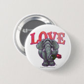 Badge Rond 5 Cm La Saint-Valentin des éléphants (Devant & derrière)