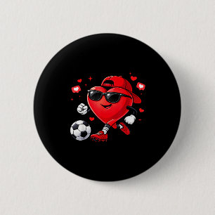 Badge Rond 5 Cm la Saint-Valentin football coeur garçons jouant au