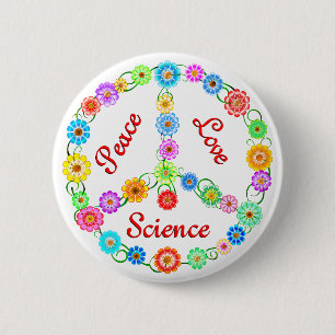Badge Rond 5 Cm La Science d'amour de paix