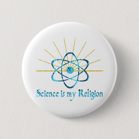 Badge Rond 5 Cm La Science est ma religion (Devant)