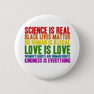 Badge Rond 5 Cm La science est vrai Black Lives Matton Bouton