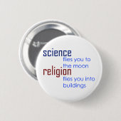 Badge Rond 5 Cm la science et religion (Devant & derrière)