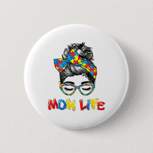 Badge Rond 5 Cm La Sensibilisation sur l'autisme autiste Maman-Vie
