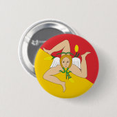 Badge Rond 5 Cm La Sicile, Italie (Devant & derrière)