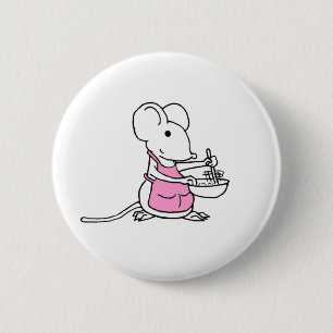 Badge Rond 5 Cm La Souris Pink