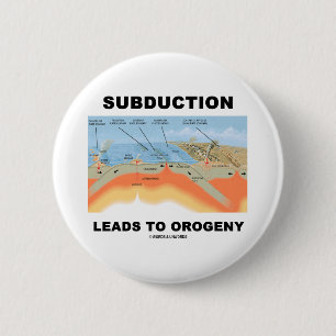Badge Rond 5 Cm La subduction mène à l'orogénie (l'humour de