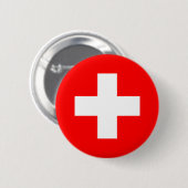 Badge Rond 5 Cm La Suisse - drapeau suisse (Devant & derrière)