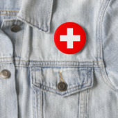 Badge Rond 5 Cm La Suisse - drapeau suisse (En situation)