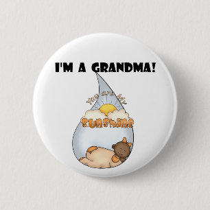 Badge Rond 5 Cm La Sunshine-African American Girl de grand-mère