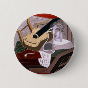 Badge Rond 5 Cm La Table du Musicien de Juan Gris
