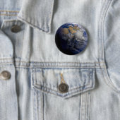 Badge Rond 5 Cm La Terre Bleue De L'Espace Inspiration (En situation)