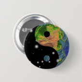 Badge Rond 5 Cm La terre de Yin Yang (Devant & derrière)