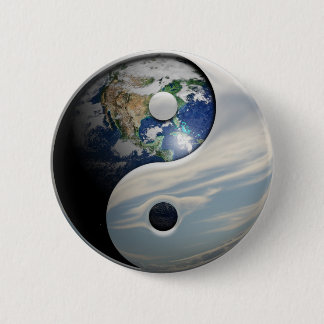 Badge Rond 5 Cm La terre et ciel Yin Yang