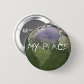 Badge Rond 5 Cm La terre grunge + MON ENDROIT (Devant & derrière)