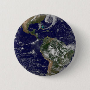 Badge Rond 5 Cm La Terre Pleine Montre Des Systèmes À Faible Press