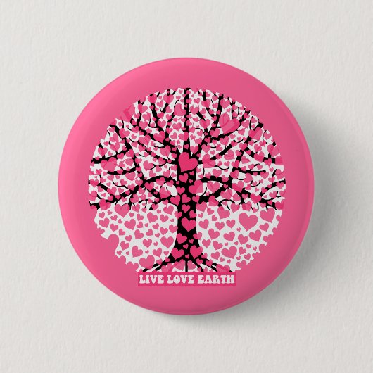 Badge Rond 5 Cm la terre vivante d'amour (Devant)