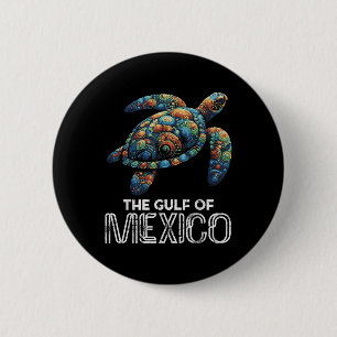 Badge Rond 5 Cm La Tortue Du Golfe Du Mexique Coloré Mexicains Hom