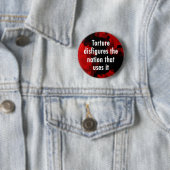 Badge Rond 5 Cm La torture défigure le bouton (En situation)