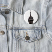 Badge Rond 5 Cm La Tour Eiffel de Paris (En situation)