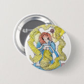Badge Rond 5 Cm La tricoteuse (Devant & derrière)