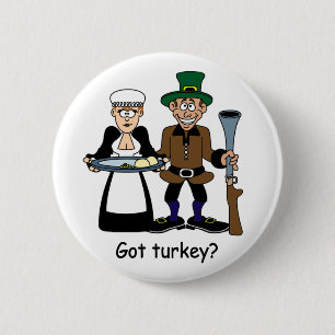 Badge Rond 5 Cm La Turquie passée ? Bouton de thanksgiving