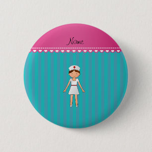Badge Rond 5 Cm La turquoise nommée faite sur commande
